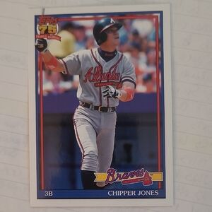 Topps 75th Anniversary Chipper Jones Card - Blue and Red